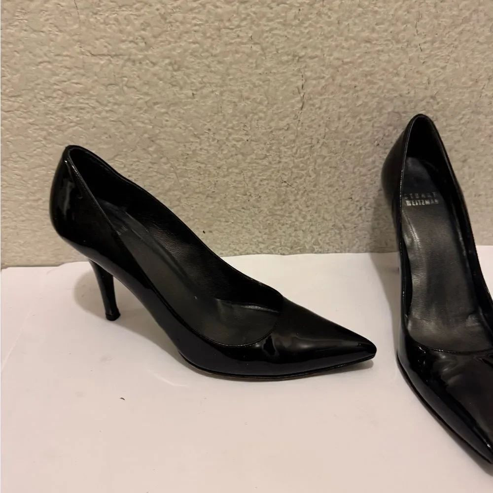 Stuart Weitzman Glossy Black Heels 6N